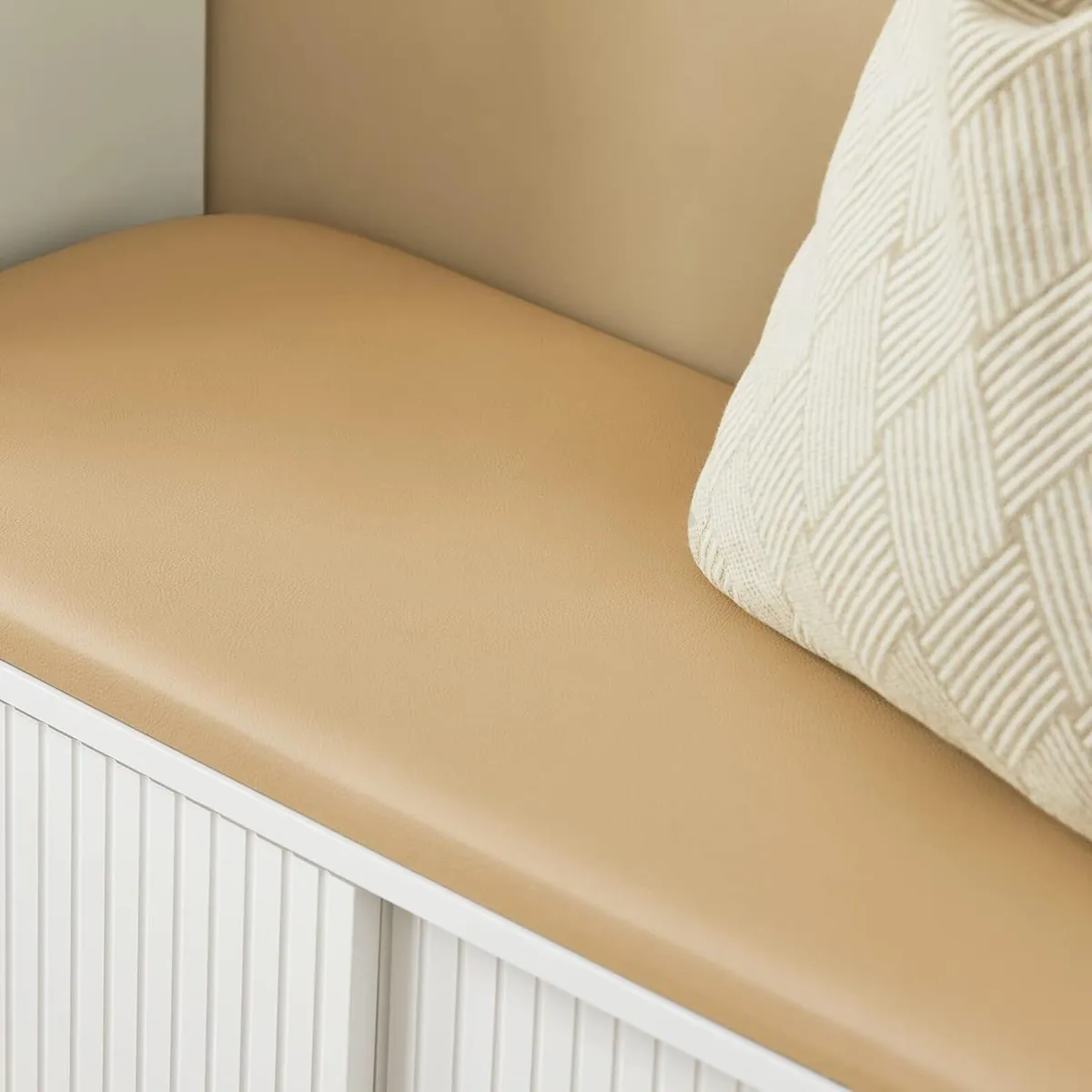 Shoe Cabinet with Sliding Doors and Seat Cushion - Image 3