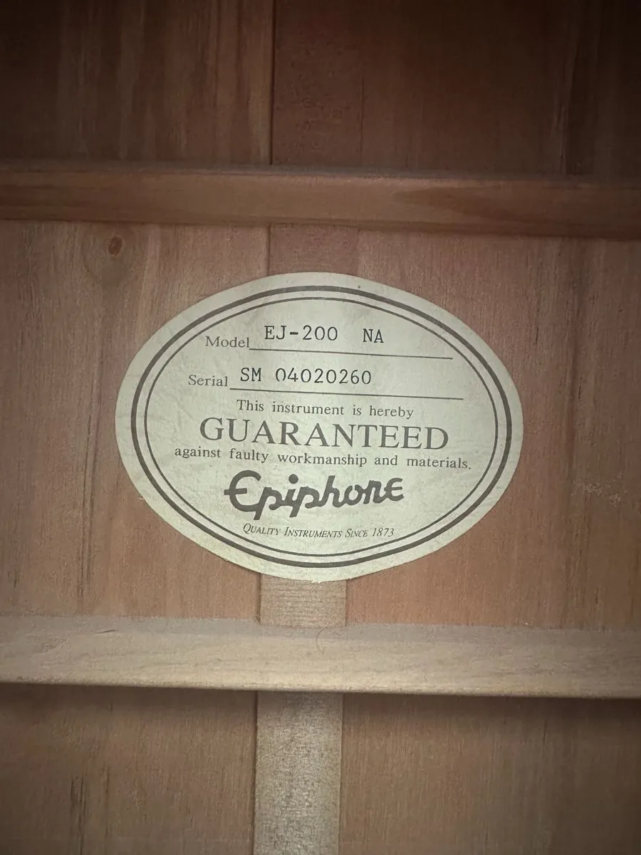 Epiphone EJ-200 Natural Acoustic - Image 3