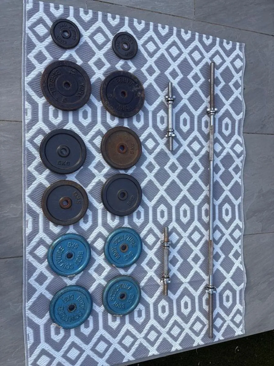Cast iron barbell / weights set - Image 1