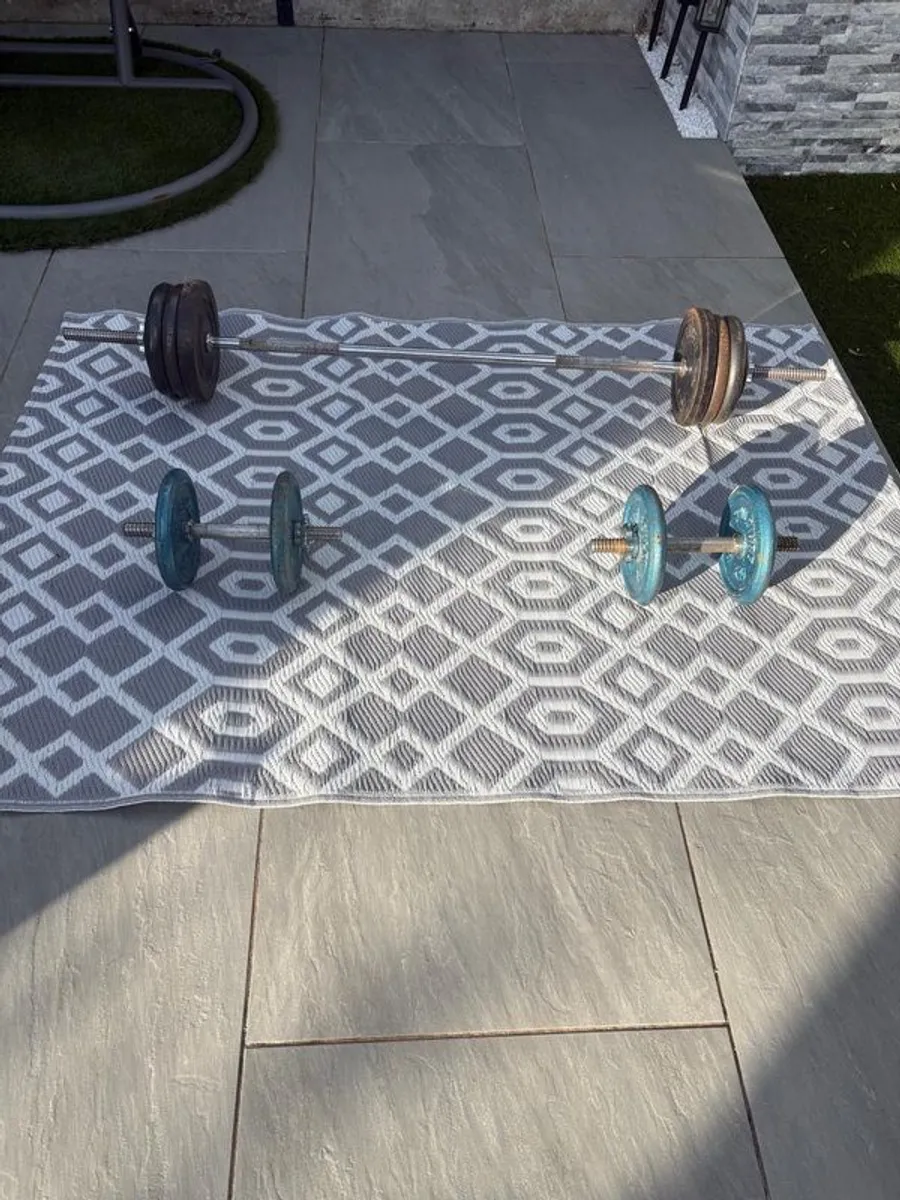 Cast iron barbell / weights set - Image 3