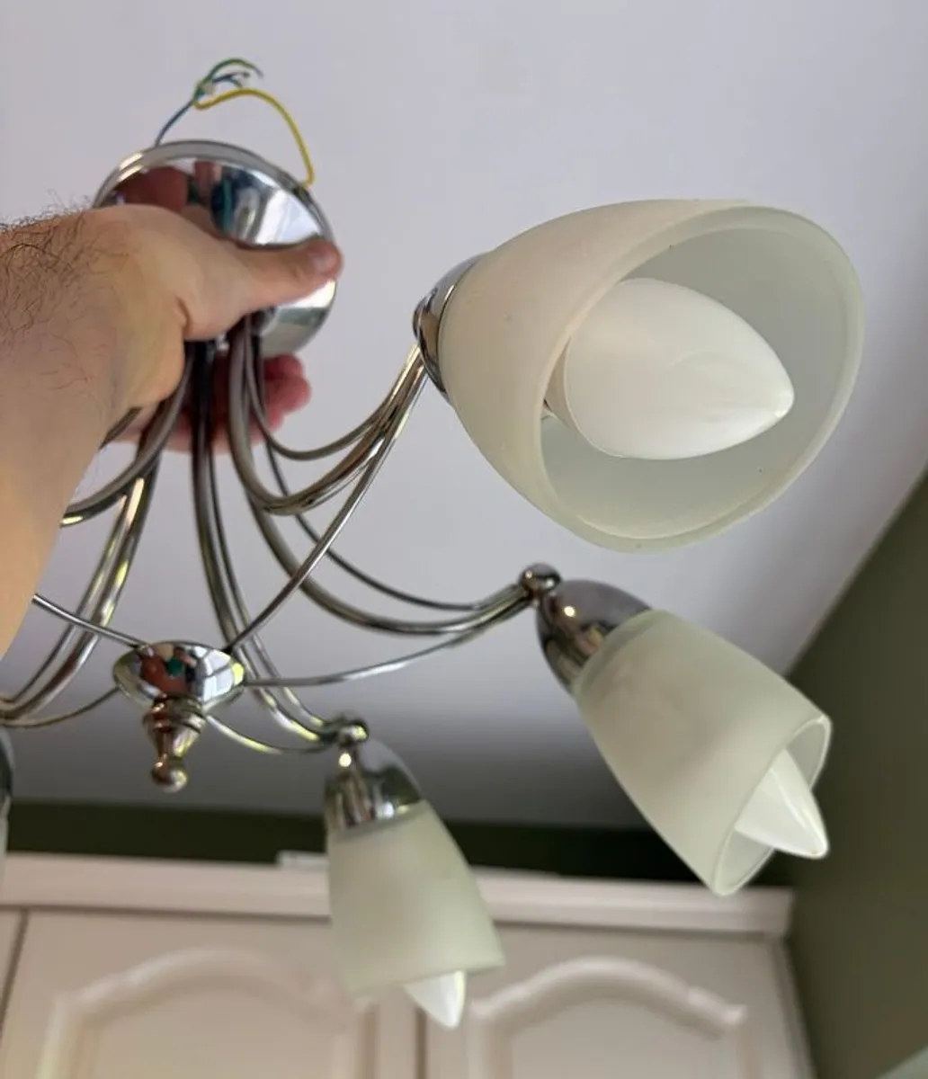 Ceiling Lights 1 Chrome + 2 Bronze incl. bulbs - Image 1
