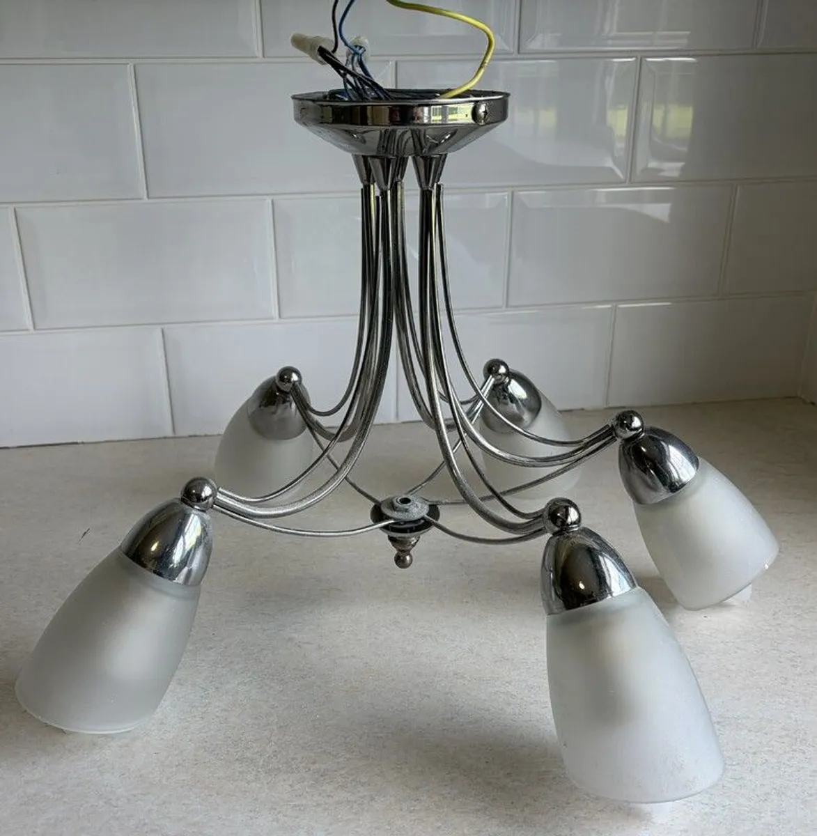 Ceiling Lights 1 Chrome + 2 Bronze incl. bulbs - Image 2