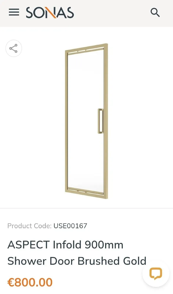 Shower door and side enclosure (Gold) - Image 1