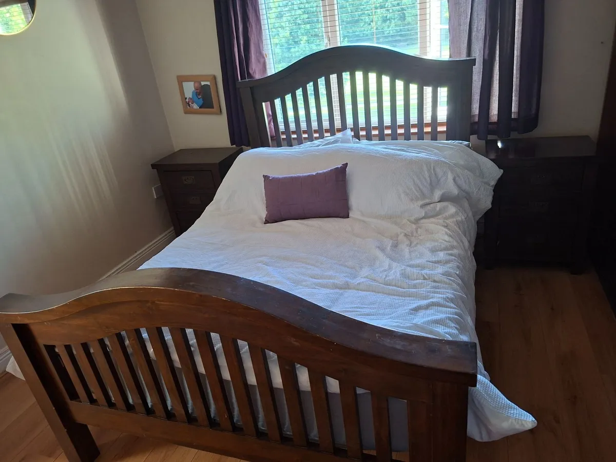 Double Bed Frame with two bedside tables (only) - Image 2