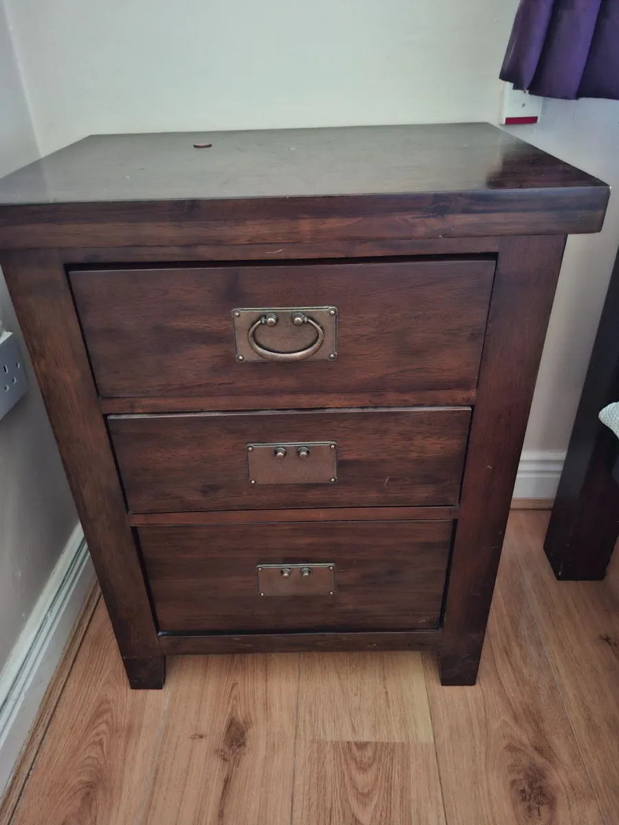 Double Bed Frame with two bedside tables (only) - Image 1