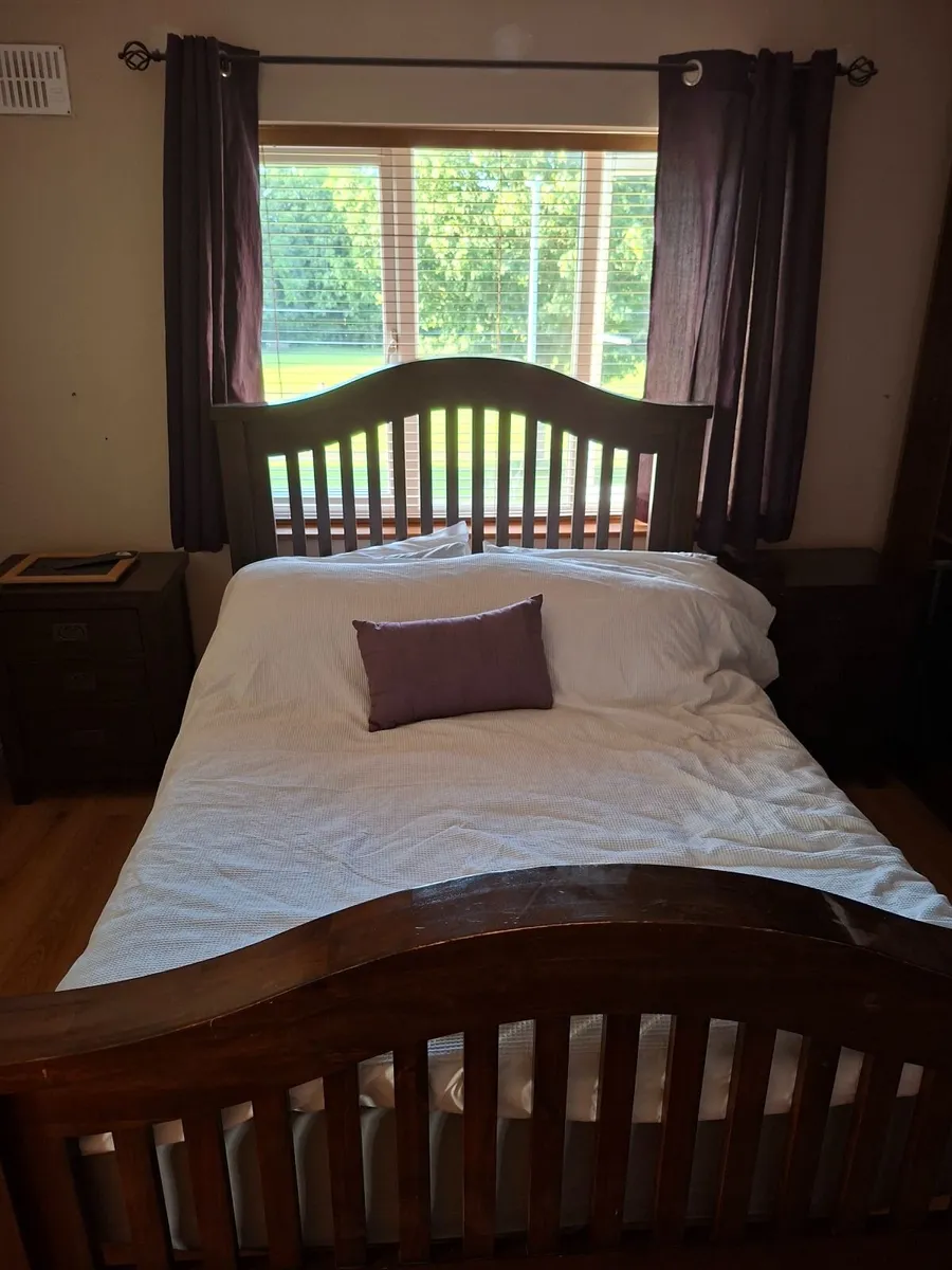 Double Bed Frame with two bedside tables (only) - Image 3