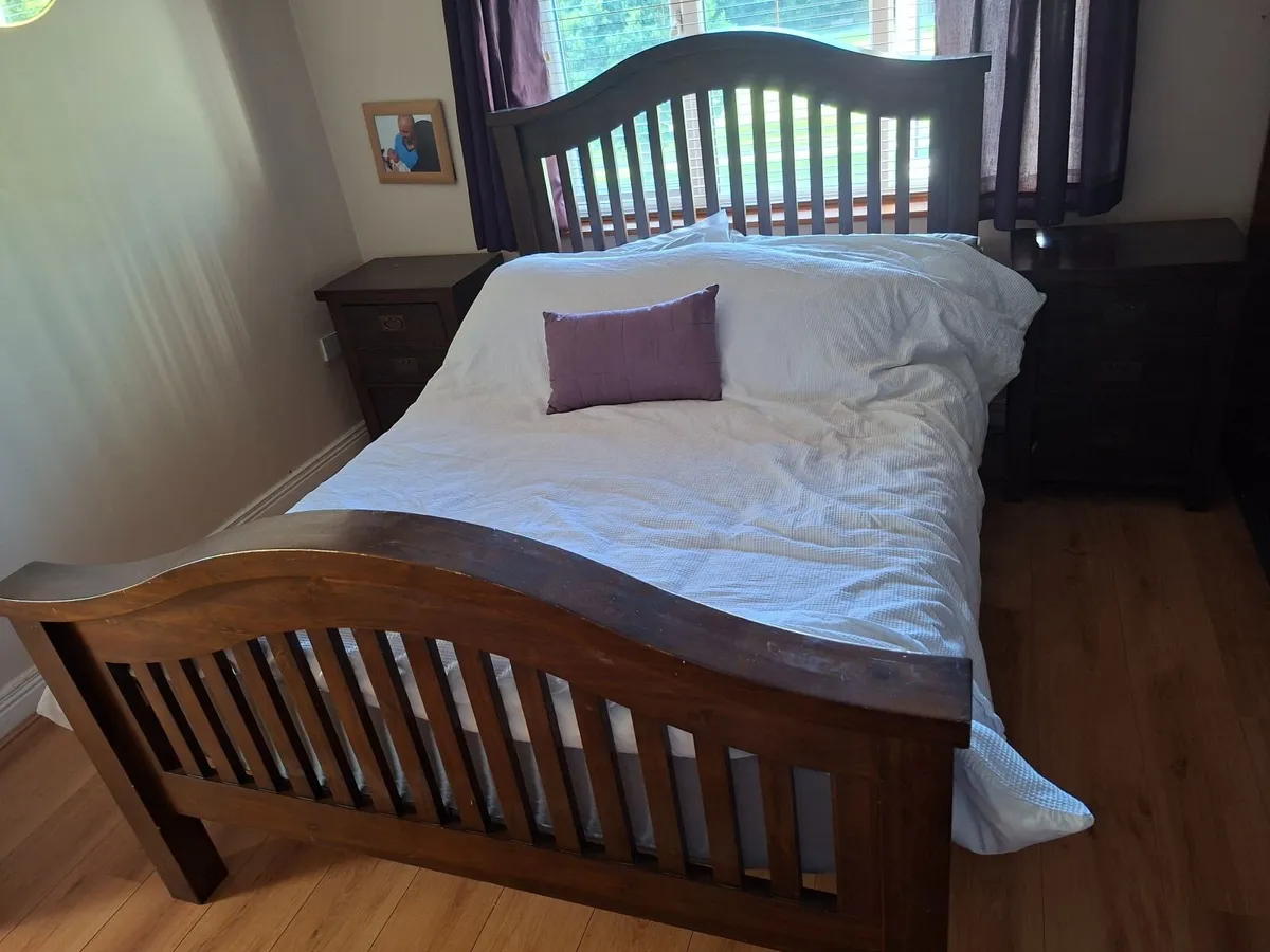 Double Bed Frame with two bedside tables (only) - Image 4