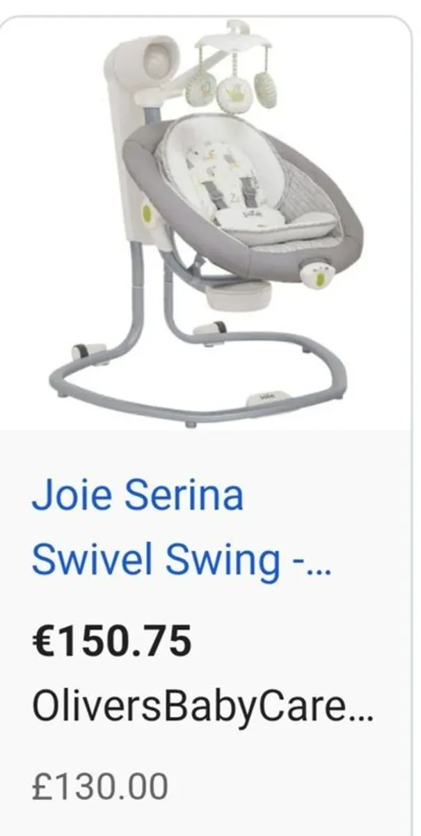 Joie Serina 2-in-1 Baby Swing & Rocker (Includes Brand New Mains Adapter) - Image 2