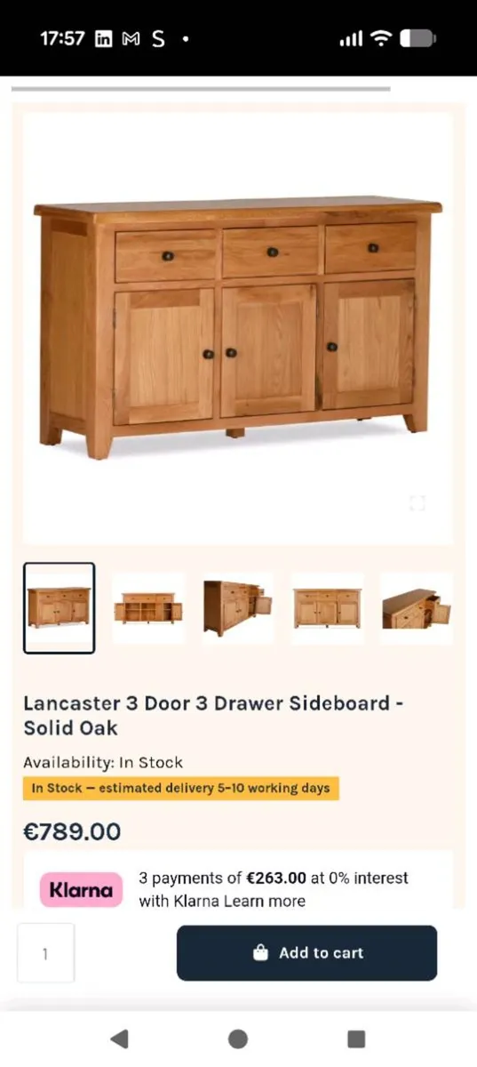 Oak side board - Image 1