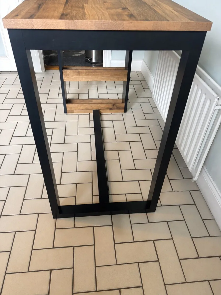 Dark Bronx Oak Effect 2 Seater Storage Bar Table - Image 3