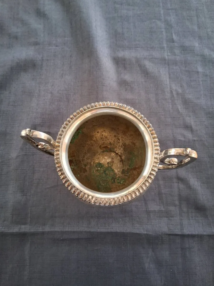 Silver Plated Sugar Bowl With Handles - Image 3