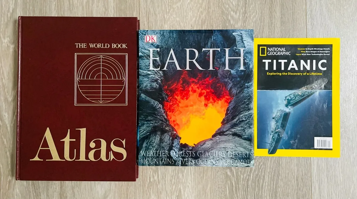 3 Gorgeous Reference Books - World Book Atlas, Ear - Image 1
