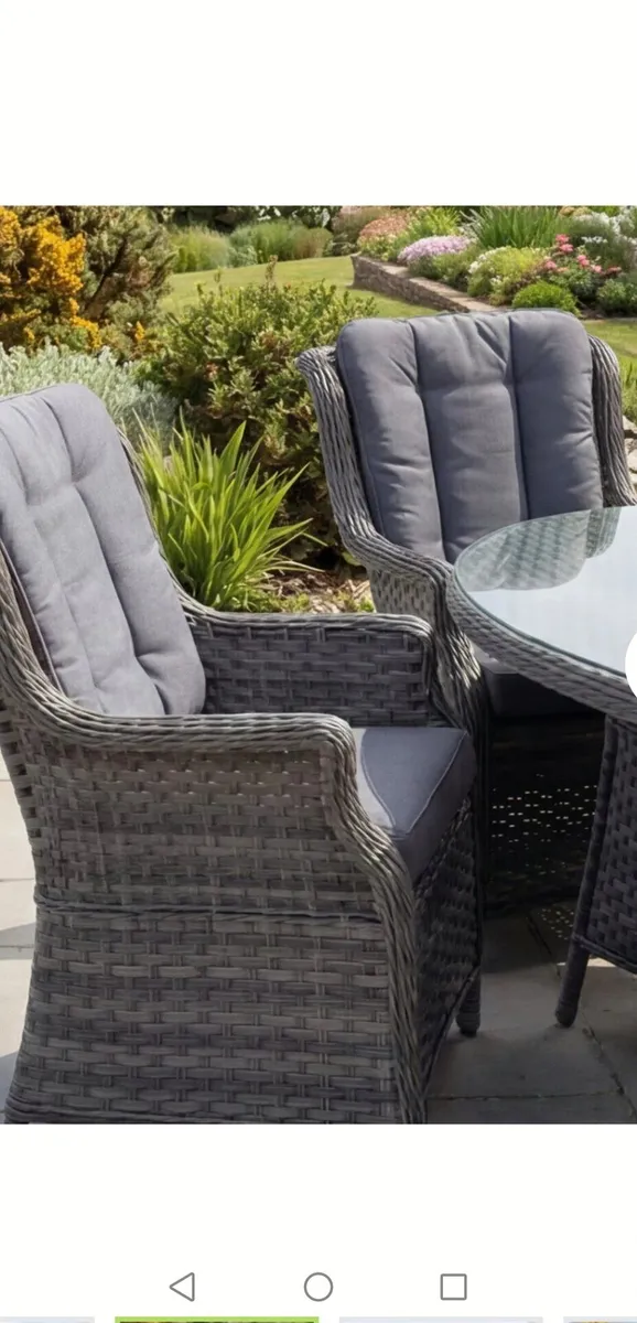 Brand New Pair Dark Grey Rattan High Back Chairs