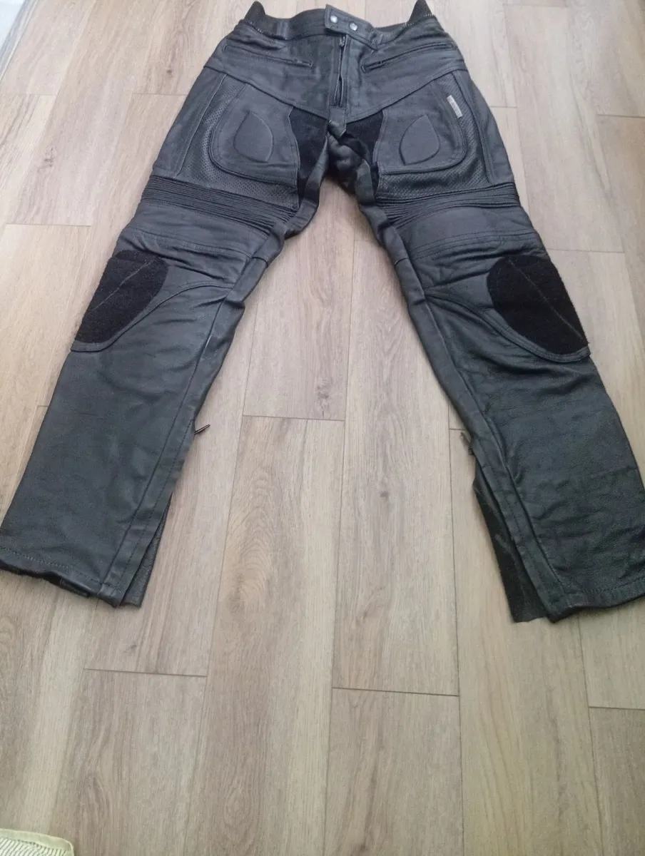 New Genuine Leather Moto Trousers Pants - Image 4