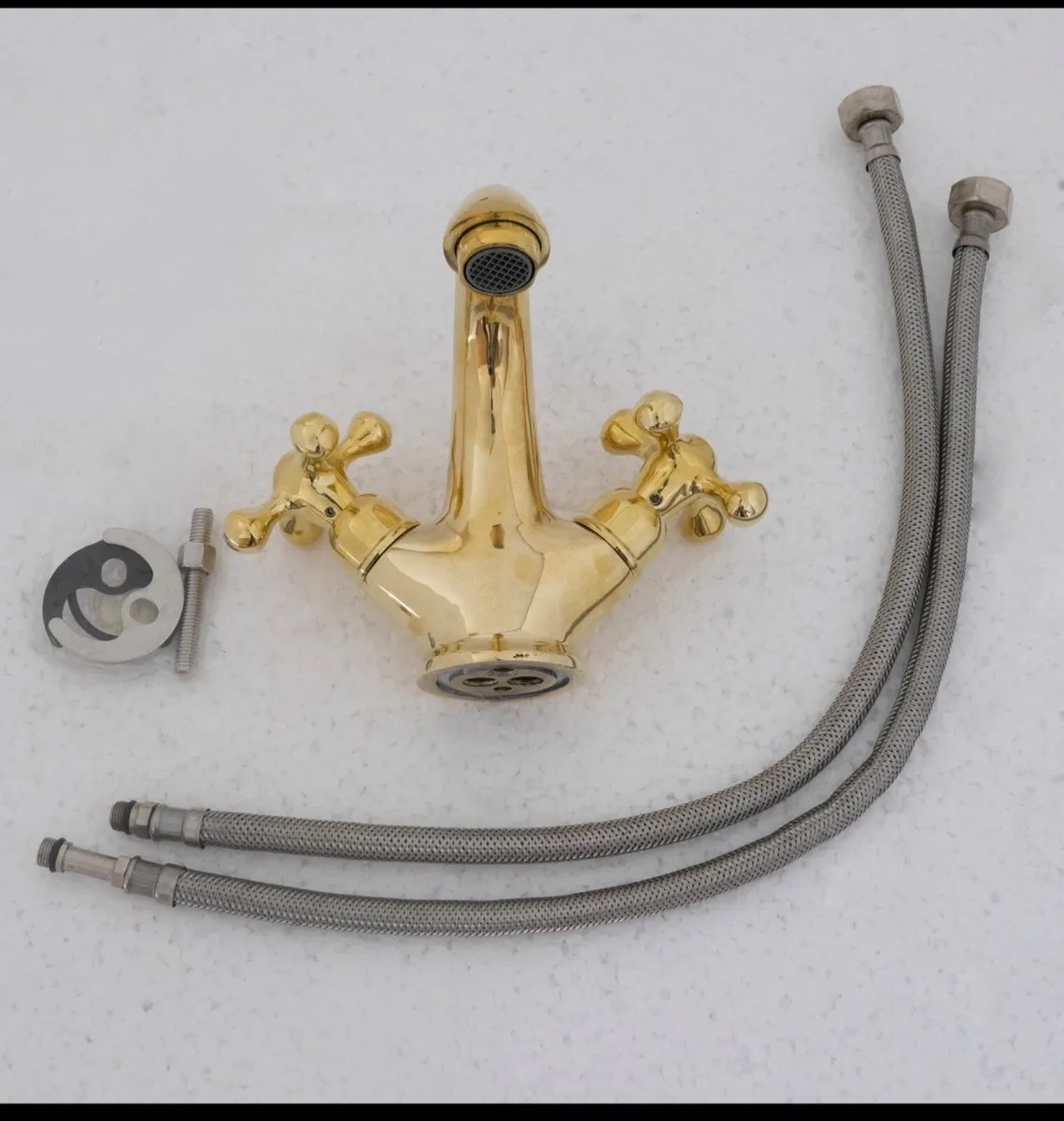 Unused unlacquered brass mixer tap - Image 1