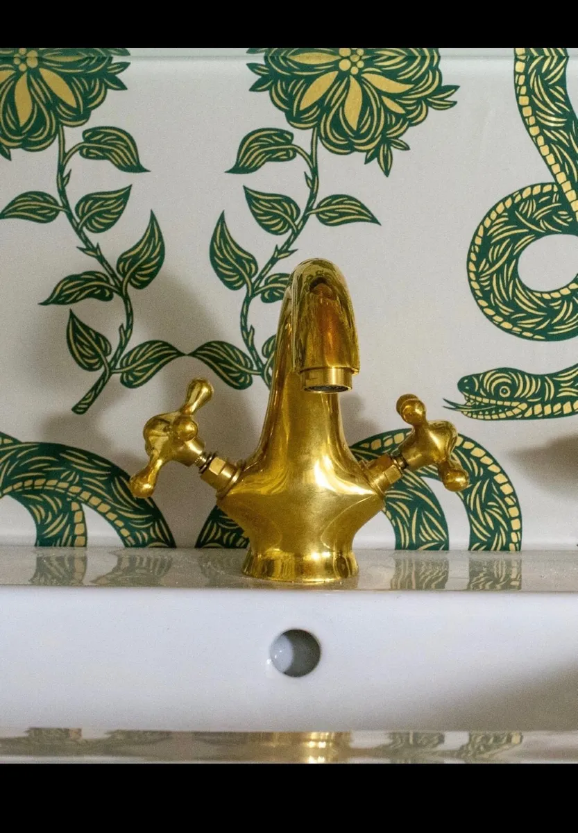 Unused unlacquered brass mixer tap - Image 2