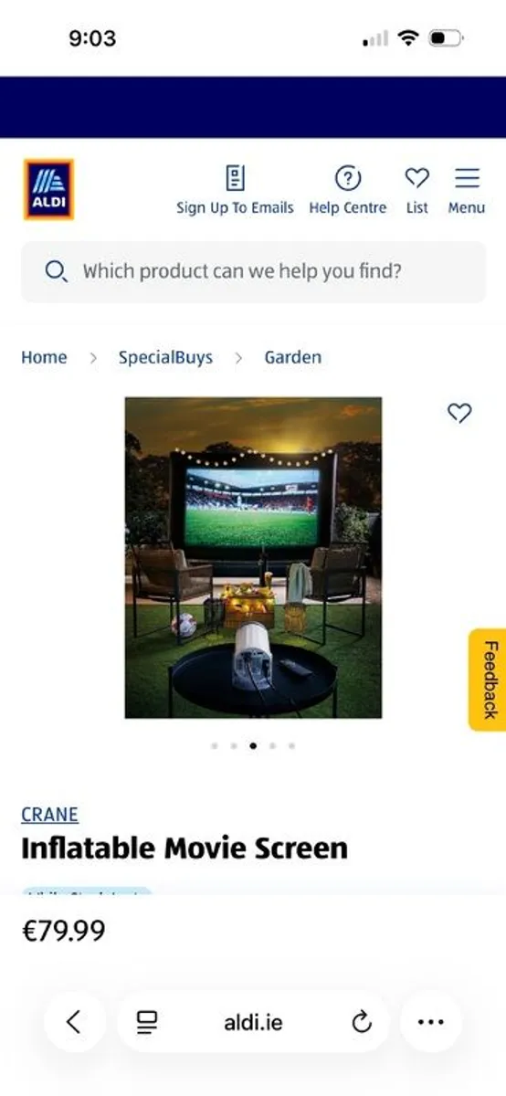 Aldi Inflatable Movie Screen - Image 1