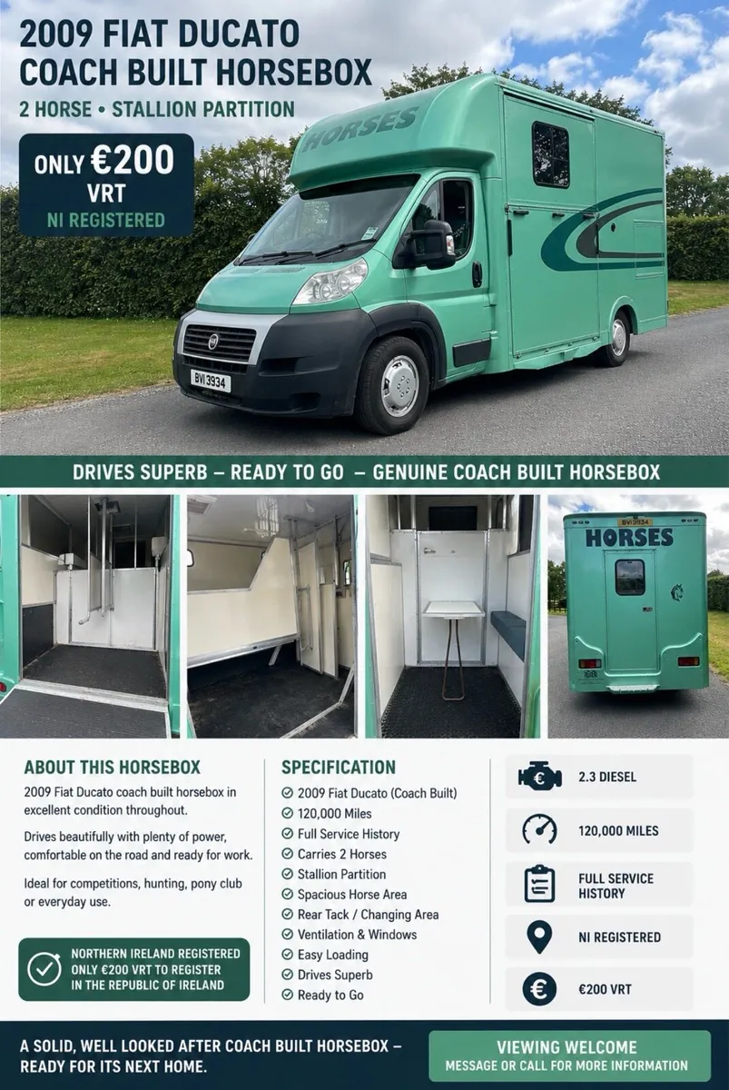 NI Reg 200VRT 2 HORSE STALLION BOX - Image 1