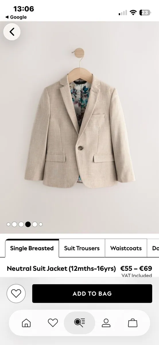 Cream Boys suit -Next age 12 - Image 4