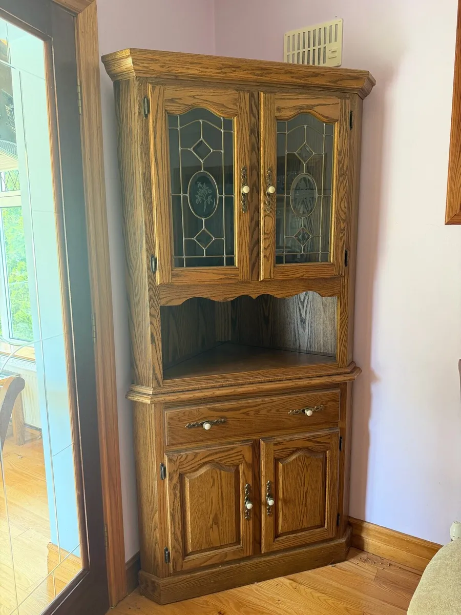 Solid Wood Corner Display Cabinet - Image 1