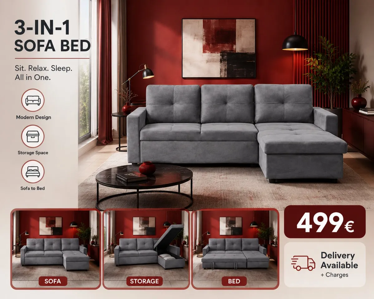 Corner Sofa Bed | Modern Living Room Sofa - Image 1
