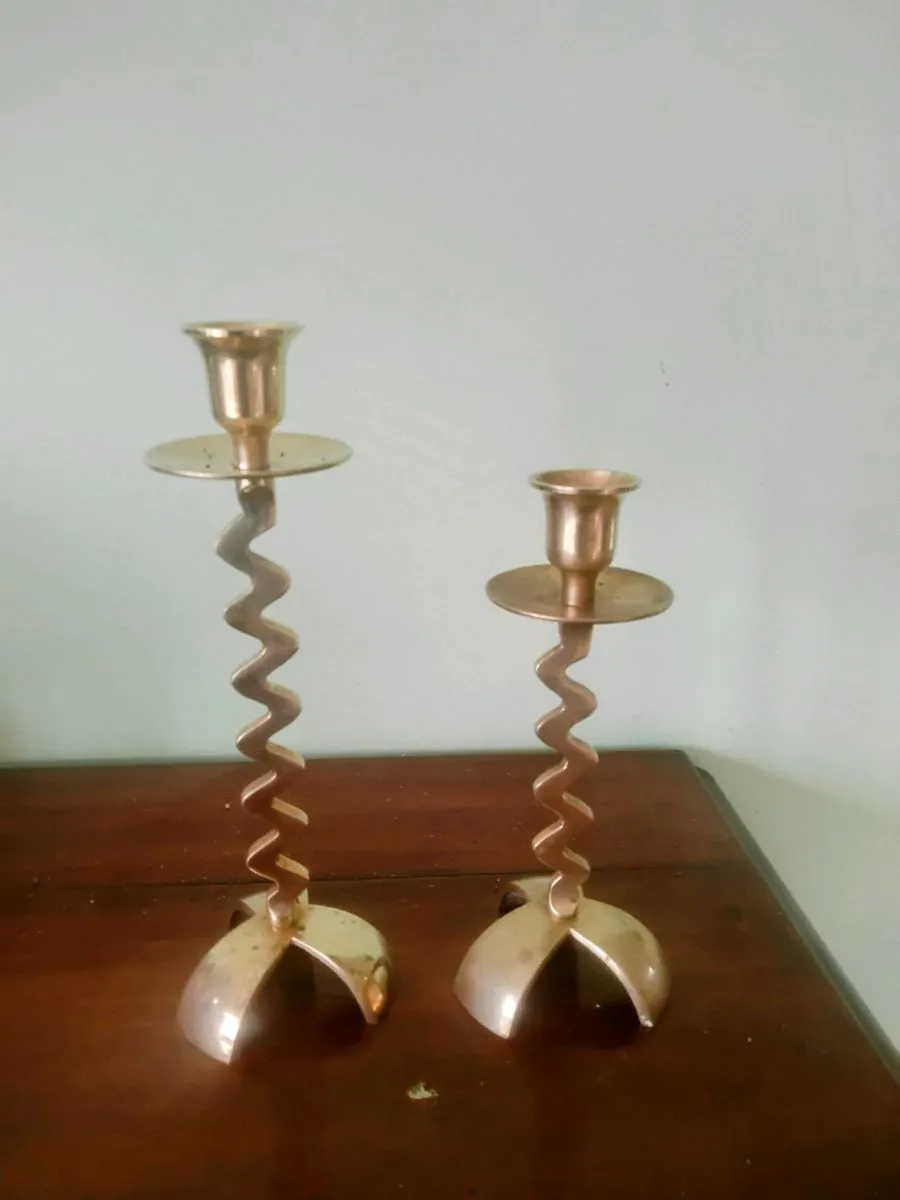 1930s brass candle holders