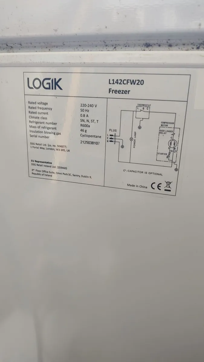 Chest freezer Logik 142 Litre capacity €75 ono - Image 4