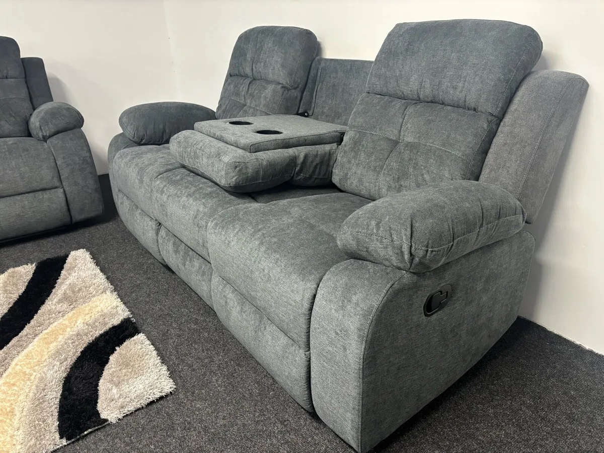 New 3+2+1 Grey Fabric Recliner Sofas - Image 3