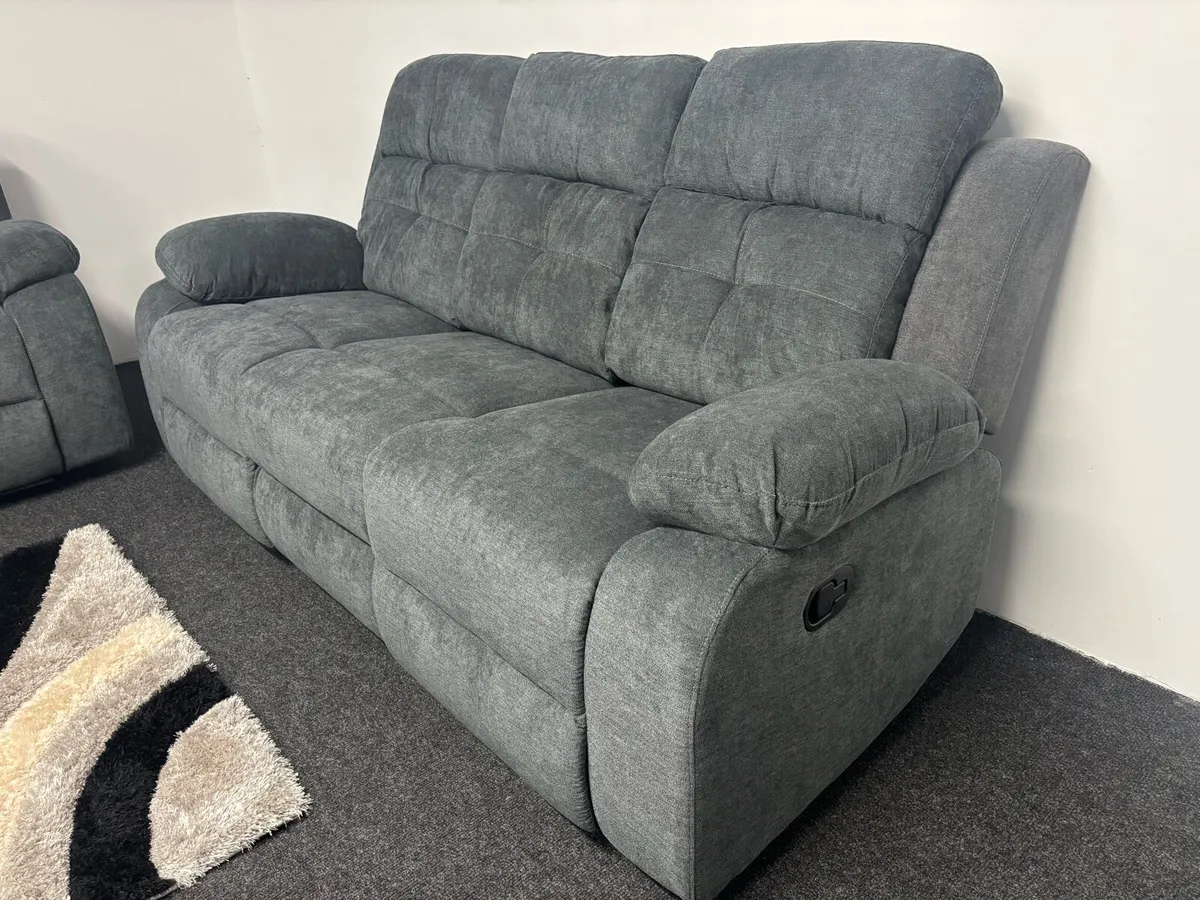 New 3+2+1 Grey Fabric Recliner Sofas - Image 4