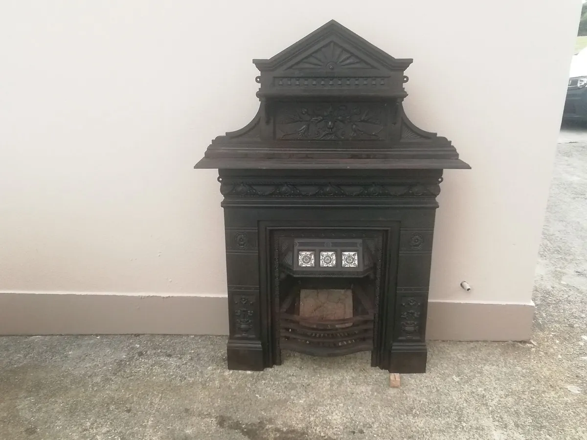 Antique cast iron fireplace.