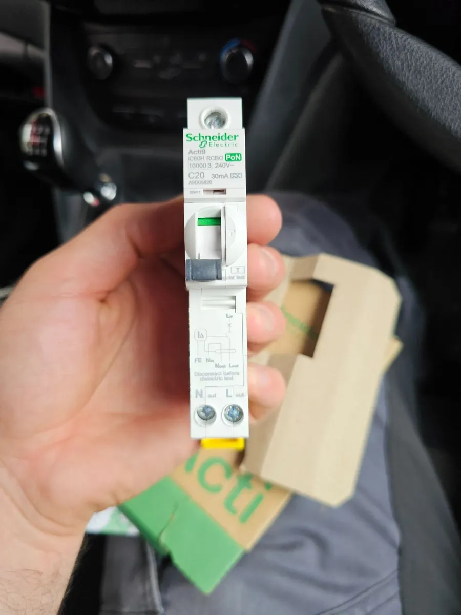 3 x Schneider C20 RCBO's - Image 1