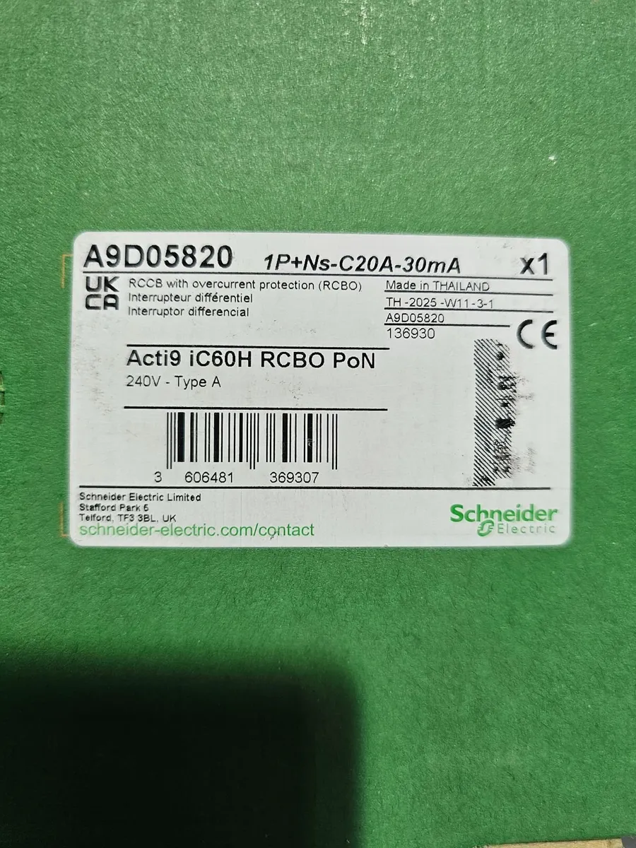 3 x Schneider C20 RCBO's - Image 4