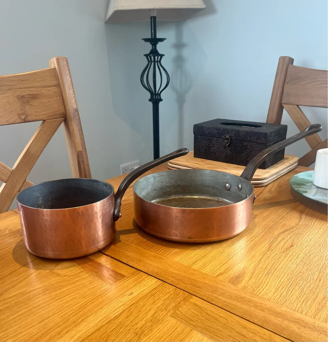 E. Dehillerin Paris Heavy Gauge Copper Saucepans - Image 1