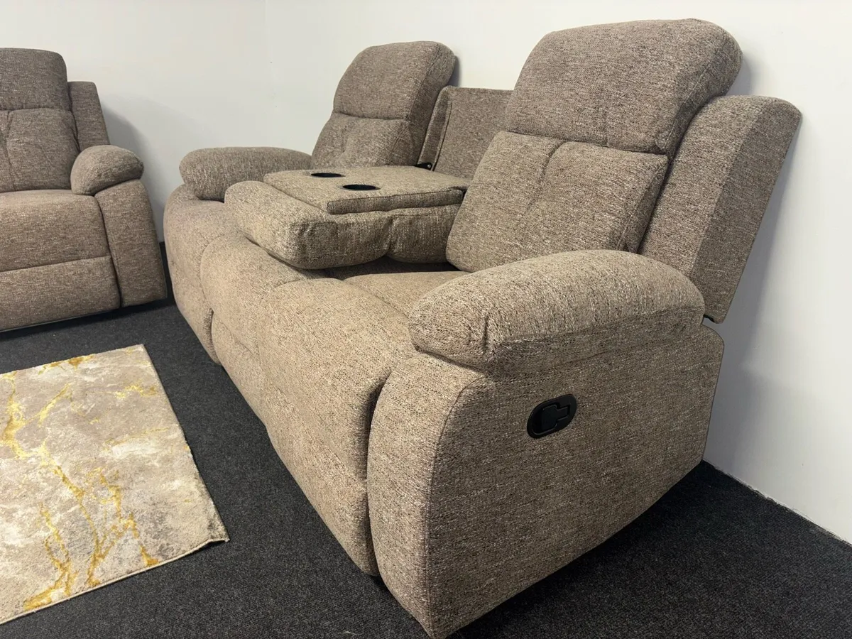 New Brown Fabric 3+2+1 Recliner Sofas - Image 2