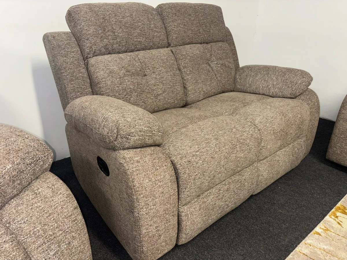 New Brown Fabric 3+2+1 Recliner Sofas - Image 3
