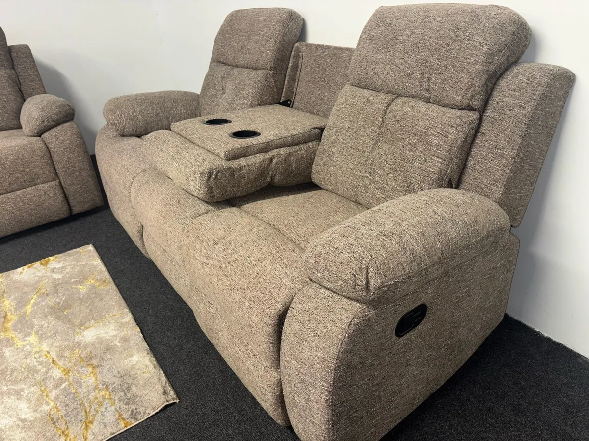 New Brown Fabric 3+2+1 Recliner Sofas - Image 4
