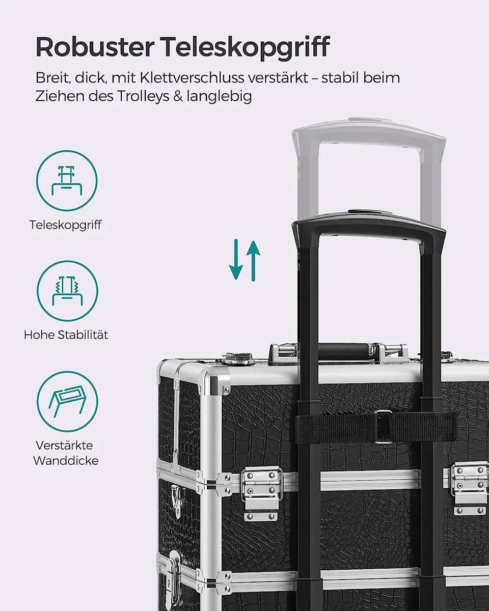 Aluminium Makeup Trolley Cosmetic Case - Image 4