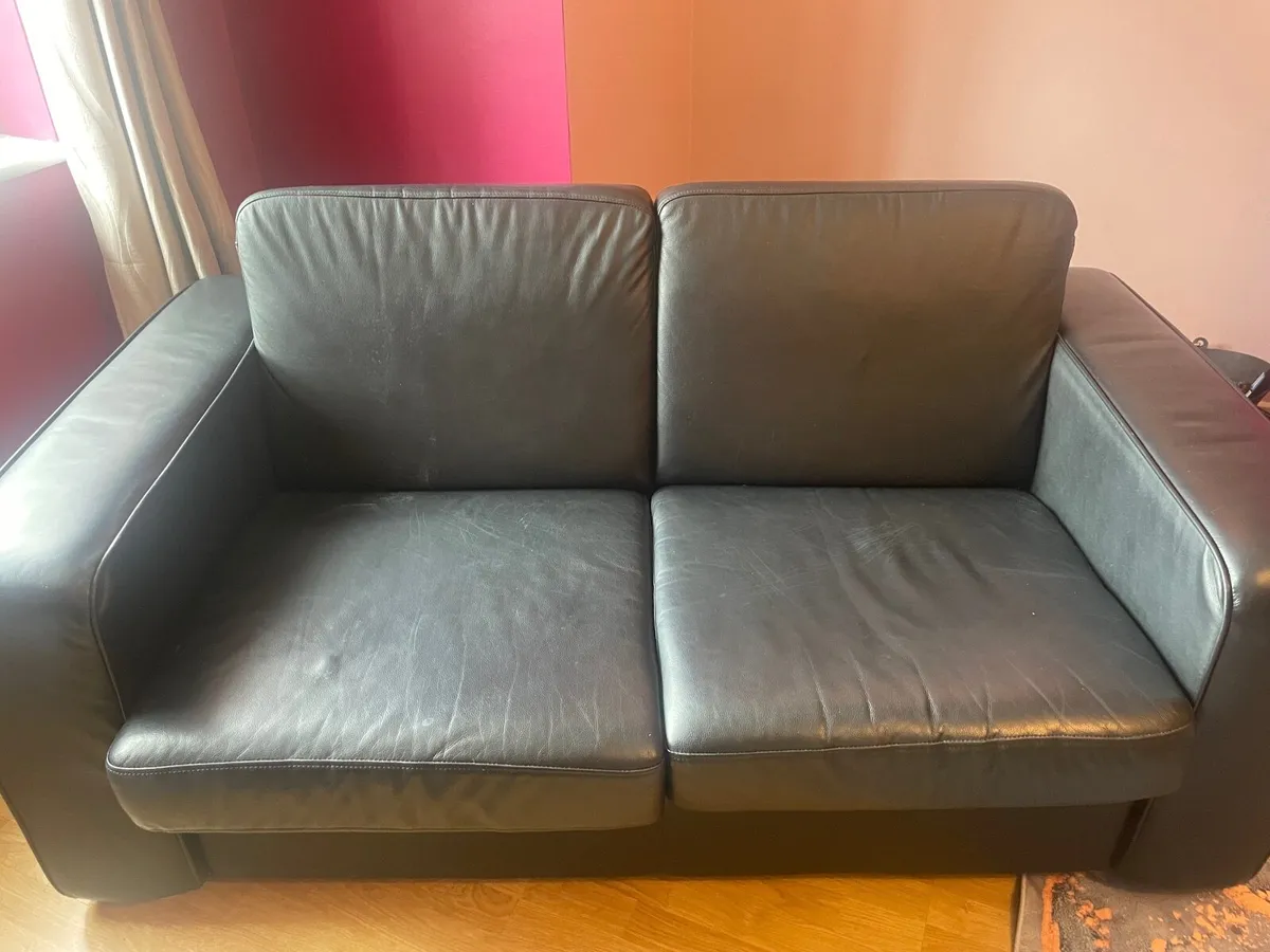 Quality Black Leather Sofa Set – 3-Piece Suite - Image 3
