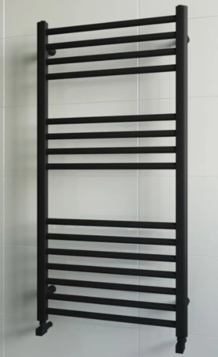 Brand New 1200 × 600 Black Vertical Towel Radiator