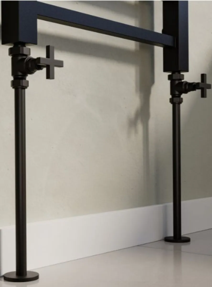 Matt Black Radiator Pipe Covers 300mm x2