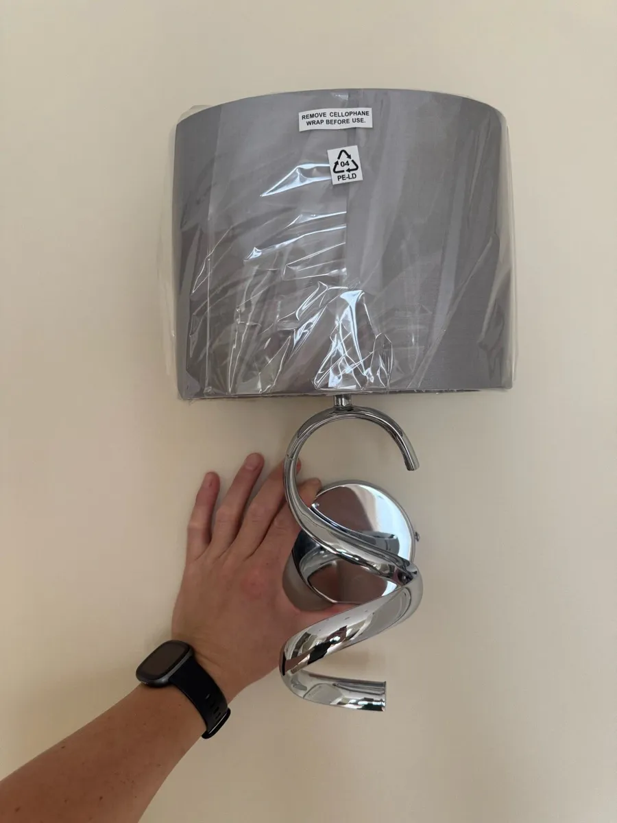 New Spiral Chrome Wall Lights For Sale x 2 - Image 1