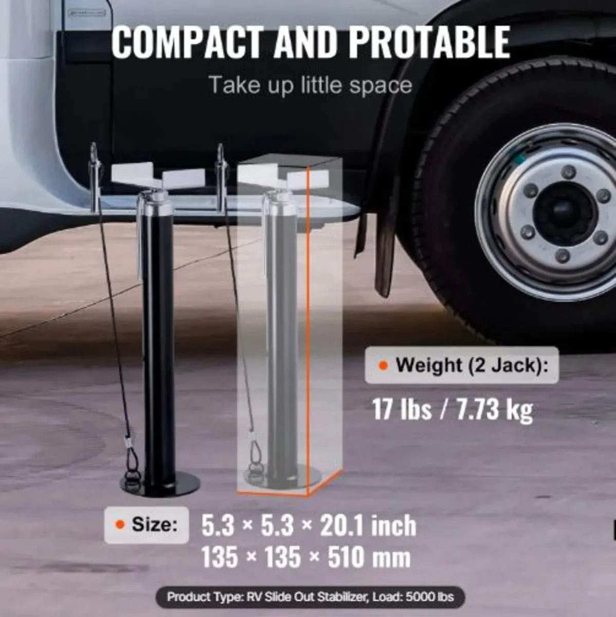 RV Slide Out Support Jacks, 5000 lbs Capacity Each - Image 2