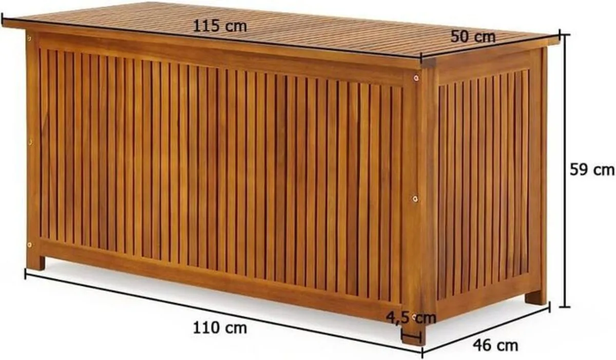 Acacia Wood Garden Storage Box 205L - Image 2