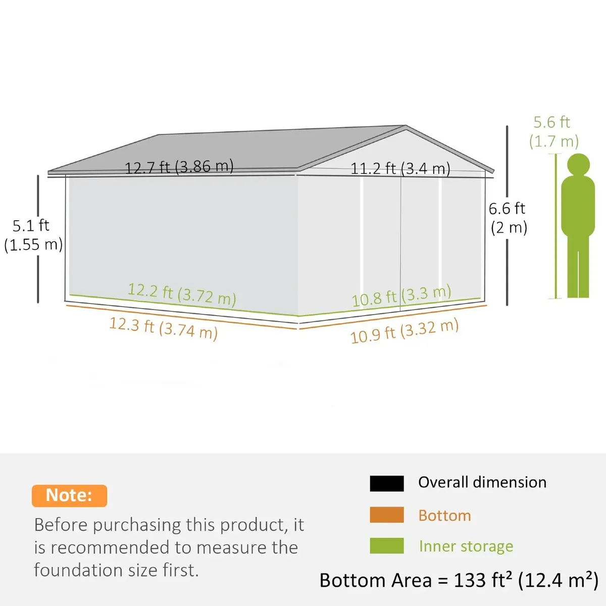Large Metal Storage Shed Sliding Doors 13 x 11ft - Image 2