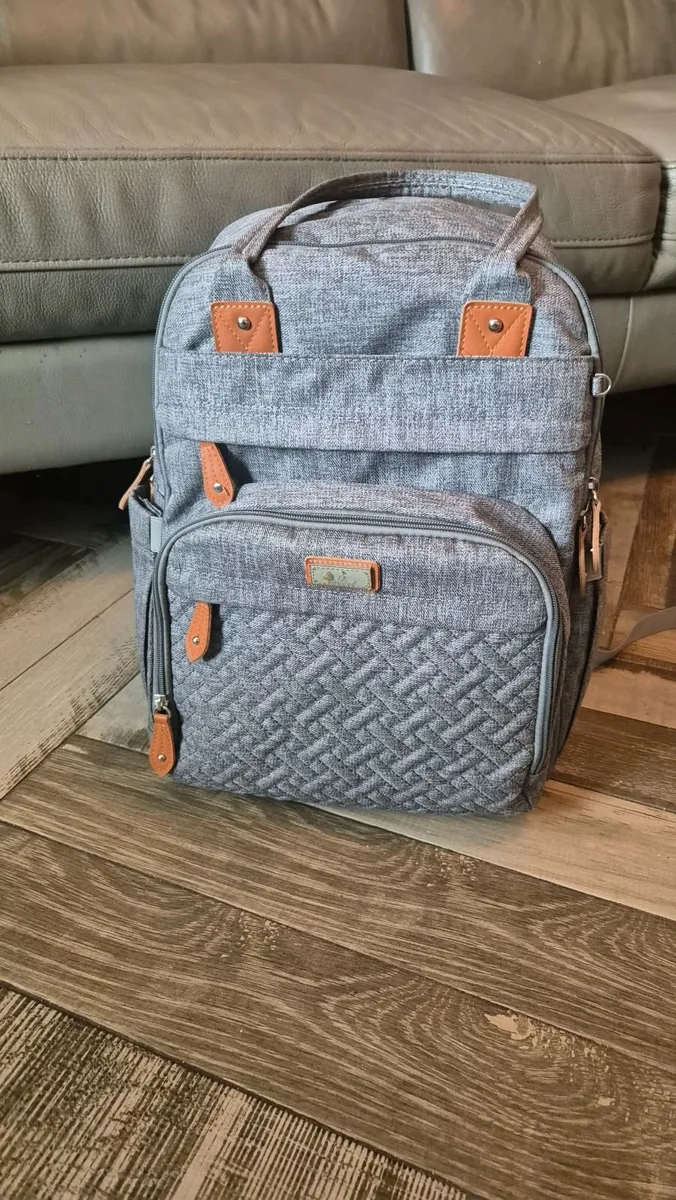 Stylish Grey Baby Changing / Nursing Backpack Bag - Image 2
