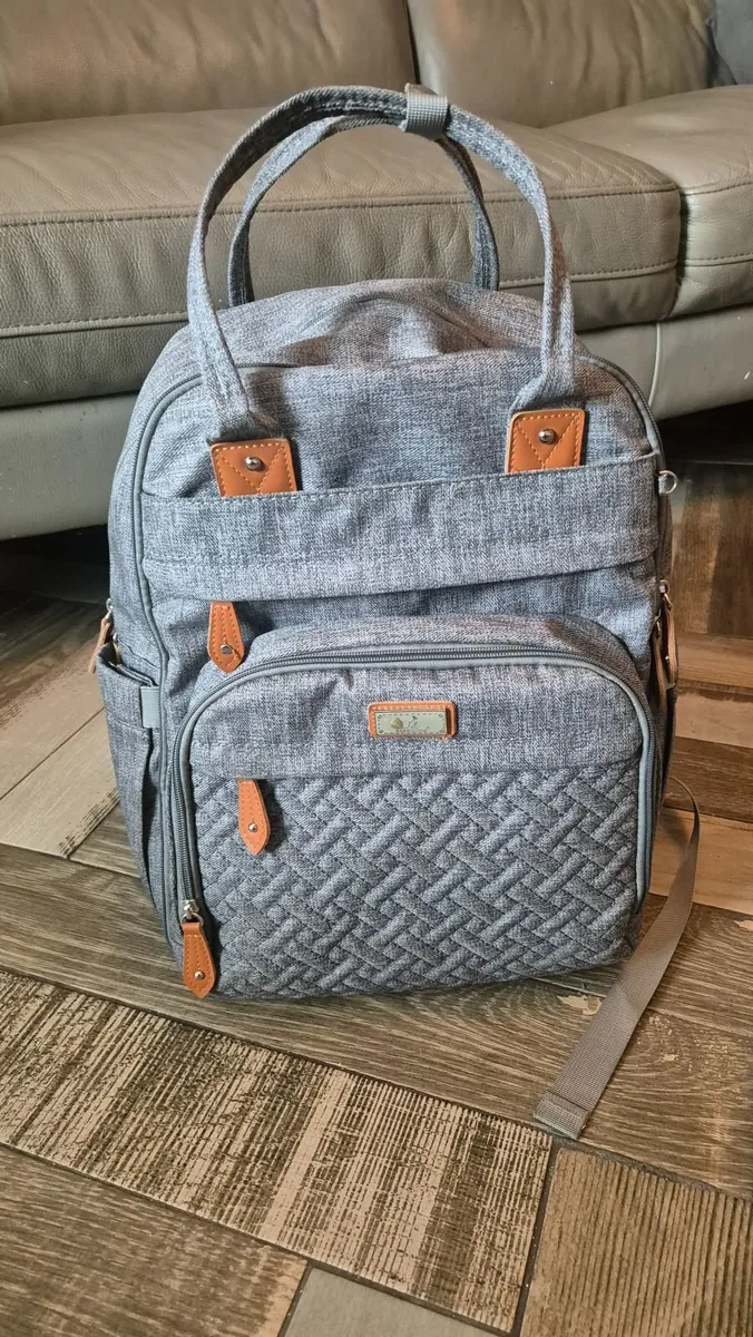 Stylish Grey Baby Changing / Nursing Backpack Bag - Image 1