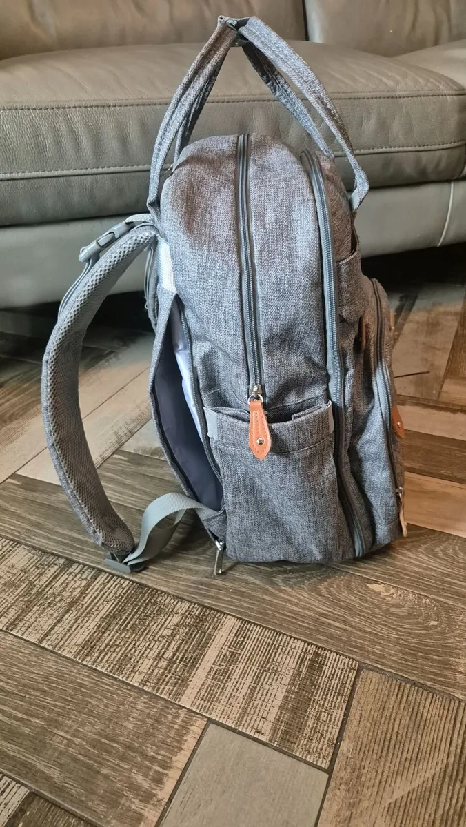 Stylish Grey Baby Changing / Nursing Backpack Bag - Image 3