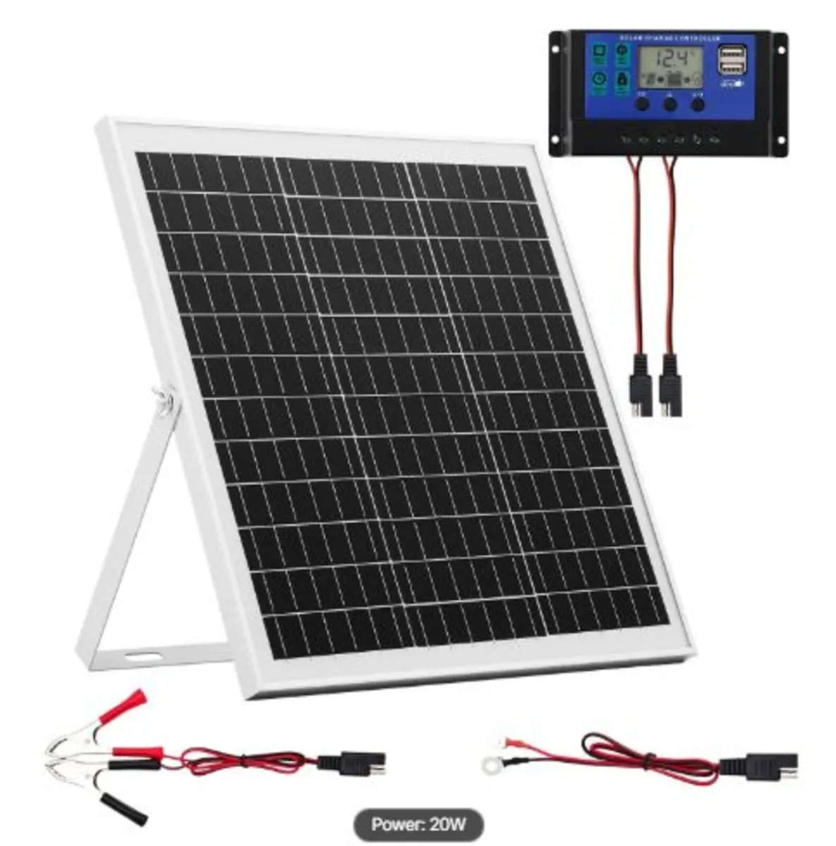 20W 12V Solar Panel Battery Charger, Solar Battery - Image 1