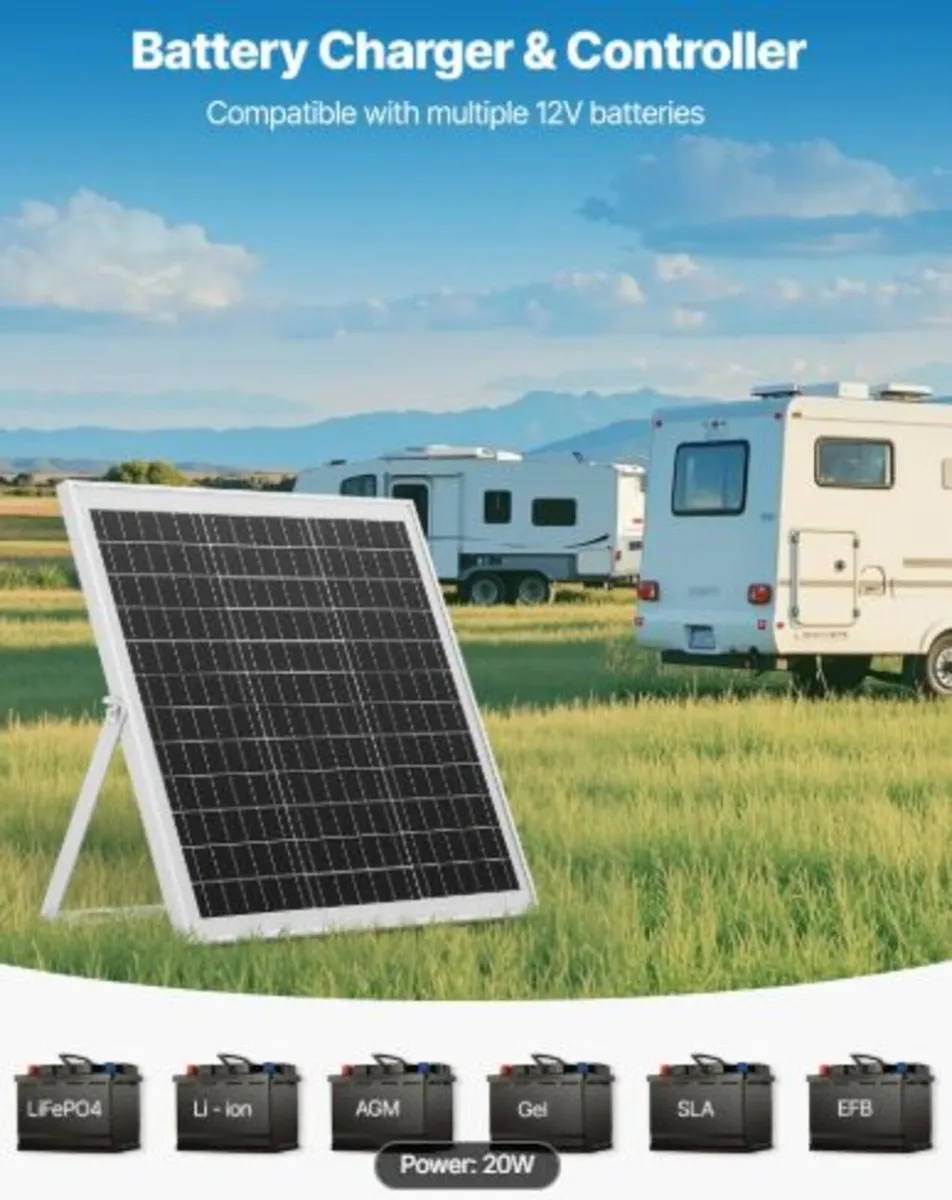 20W 12V Solar Panel Battery Charger, Solar Battery - Image 4