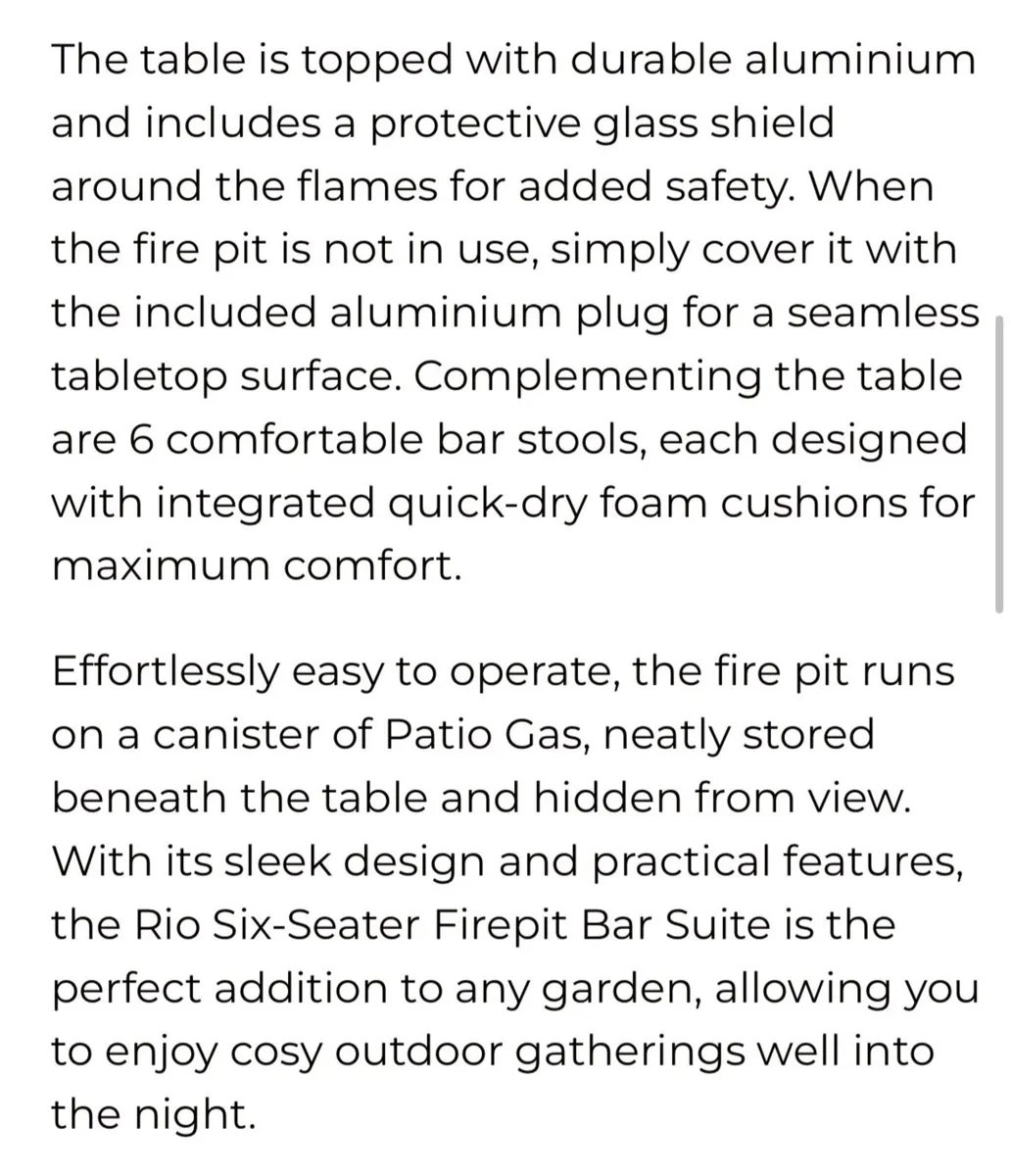 6 seater bar suite with firepit - Image 3